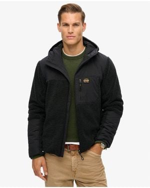 Superdry & Co Hood Expedition Borg Hybrid Jacket - Black