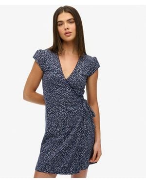 Superdry & Co Athletic Essentials Wrap Dress - Blue