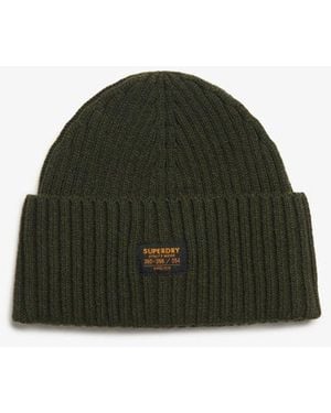 Superdry & Co Workwear Knitted Beanie Hat - Green