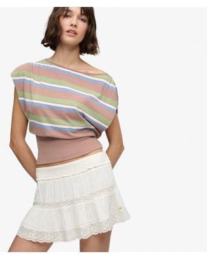 Superdry Ibiza Mini Rok Relaxed Pasvorm - Grijs