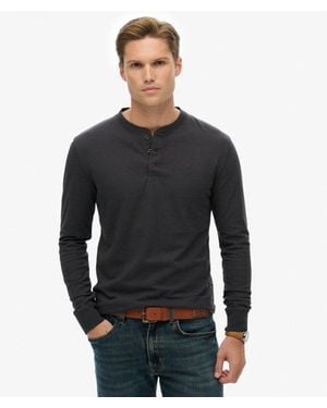 Superdry Classic Essential Grandad Top - Zwart
