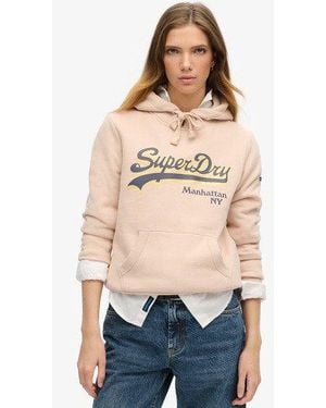 Superdry Graphic Logo Sparkle Hoodie - Blue