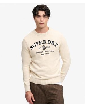 Superdry Homme Pull À Appliqué Graphique Taille - Neutre