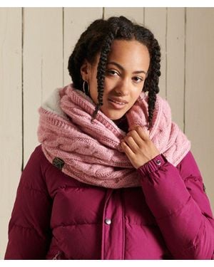 Superdry & Co Tweed Cable Snood - Red