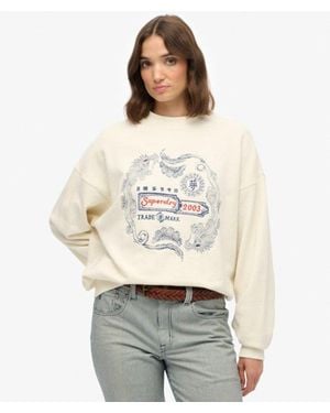 Superdry Tokyo Narrative Oversized Sweatshirt - White