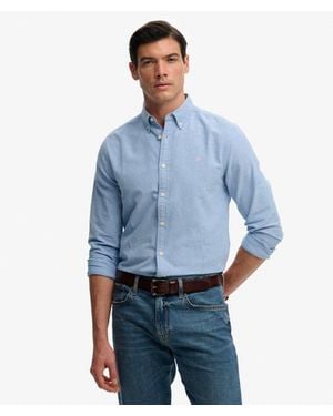 Superdry Preppy Oxford Long Sleeve Shirt - Blue