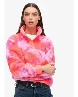Superdry & Co Classic Camo Print Super Soft Henley Jumper - Pink
