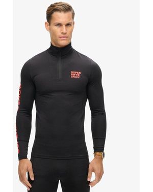 Superdry Ski Base Layer Half Zip Top - Black