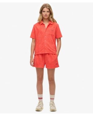 Superdry & Co Country Club Towelling Shorts - Red