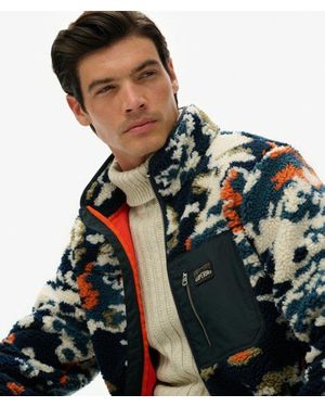 Superdry & Co Printed Zip Through Fleece - Blue