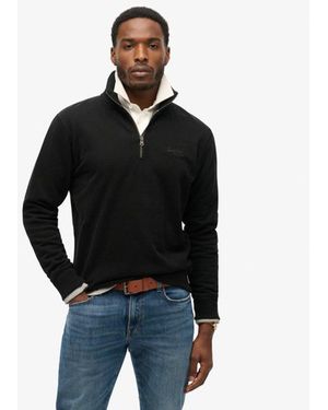 Superdry & Co Essential Logo Half Zip Sweatshirt - Black