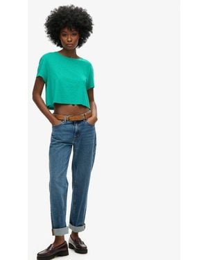 Superdry Slouchy Cropped T-shirt - Blue