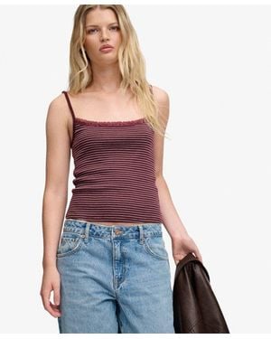 Superdry Athletic Essential Kanten Cami Top - Rood