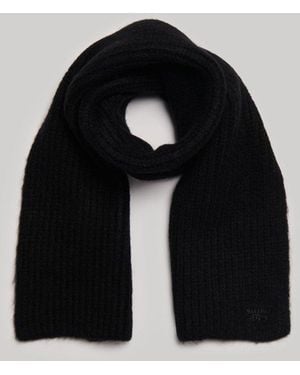Superdry & Co Ribbed Knit Scarf - Black