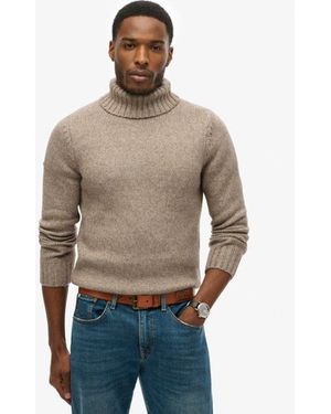 Superdry & Co Brushed Roll Neck Jumper - Natural