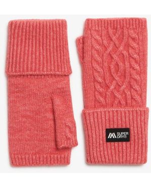 Superdry & Co Cable Luxe Handwarmer Gloves - Red
