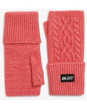 Superdry Cable Luxe Handwarmer Gloves - Red