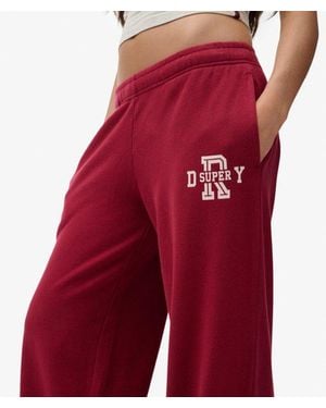 Superdry Athletic Essentials joggingbroek Met Wijde Pijpen - Rood