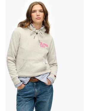 Superdry Rainbow Stripe Hoodie - Natural