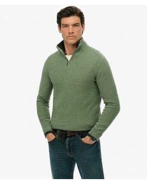 Superdry & Co Cotton Texture Half-zip Jumper - Green