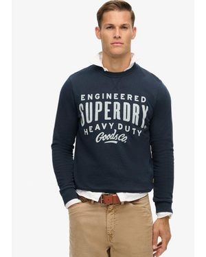 Superdry Machined Goods Workwear Crew Neck Sweatshirt - Blue