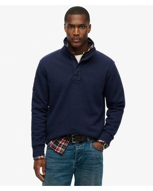 Superdry Cotton Classic Pique Half Zip Jumper - Blue