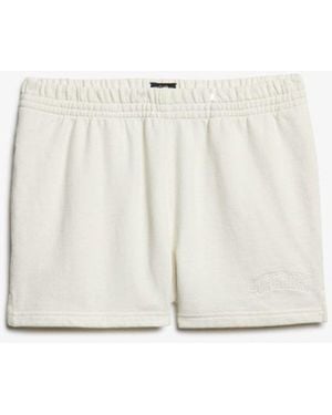 Superdry & Co Athletic Essentials Tonal Embroidered Shorts - White