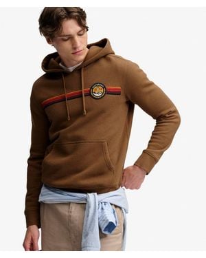 Superdry & Co Outdoors Stripe Logo Hoodie - Brown