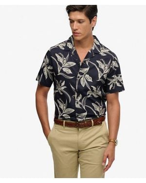 Superdry Hawaiian Print Short Sleeve Shirt - Black