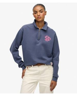 Superdry Sd & Co. Collared Half Zip Sweatshirt - Blue