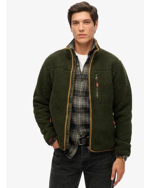 Superdry & Co Classic Logo Badge Outdoor Full Zip Fleece - Green