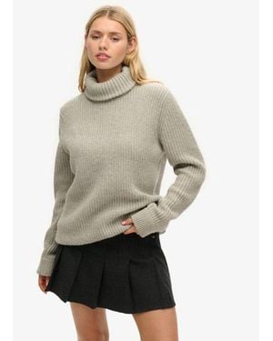 Superdry The Merchant Store Oversized Roll Neck Jumper - Grey