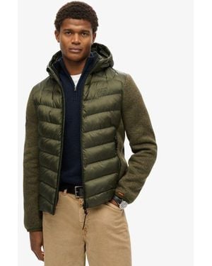 Superdry & Co Hooded Knit Storm Hybrid Jacket - Green