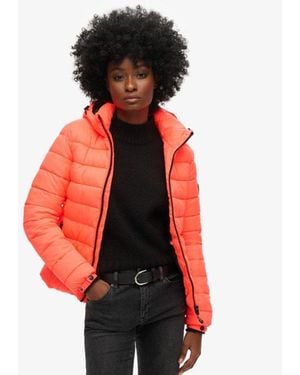 Superdry & Co Hooded Classic Puffer Jacket - Red