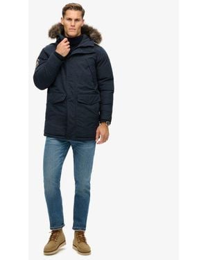 Superdry & Co Everest Faux Fur Parka Jacket - Blue