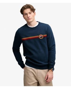 Superdry & Co Outdoor Stripe Logo Relaxed Sweatshirt - Blue