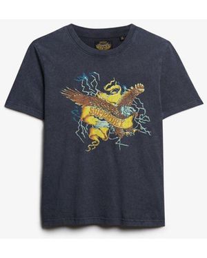 Superdry & Co Biker Rock Graphic Relaxed T-shirt - Blue