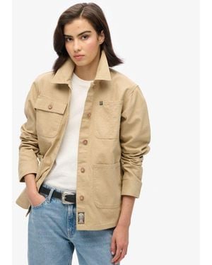 Superdry Embroidered Chore Jacket - Natural