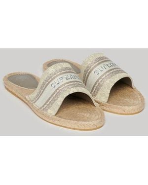 Superdry & Co Canvas Espadrille Overlay Sliders - Metallic