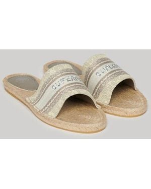 Superdry & Co Canvas Espadrille Overlay Sliders - Metallic