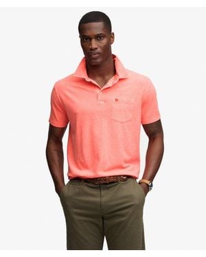 Superdry & Co Classic Cotton Linen Polo Shirt - Red