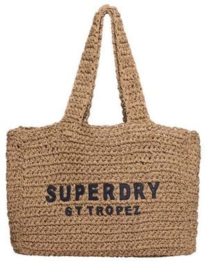 Superdry Crochet City Tote Bag - Natural