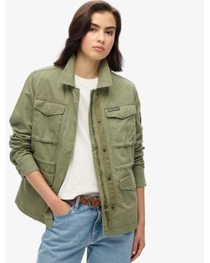 Superdry & Co Ladies Classic Logo Patch Military M65 Jacket - Green