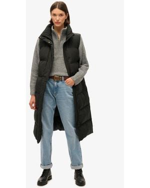 Superdry & Co Long Puffer Gilet - Black