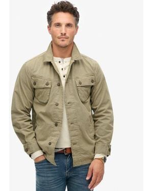 Superdry Cotton Fully Lined Military Overshirt Jacket - Green
