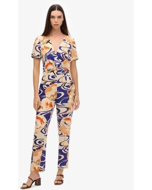 Superdry Classic Vintage Woven Jumpsuit - Blue