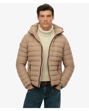 Superdry Hooded Fuji Padded Jacket - Natural