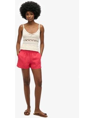 Superdry & Co Linen Shorts - Red