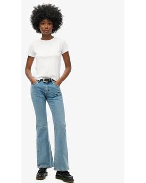 Superdry Vintage Mid Rise Slim Flare Jeans - Blue