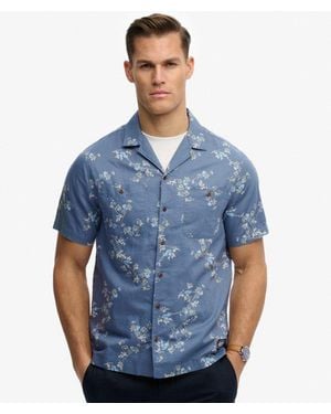 Superdry & Co Short Sleeve Printed Beach Shirt - Blue